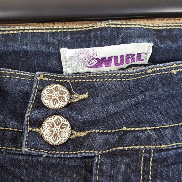 Wurl Jeans Juniors Size 7 Blue Denim Inseam 30 Bootcut - Picture 4 of 8